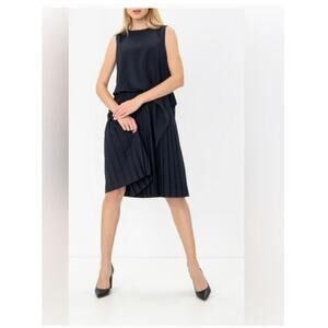 Marella Sleeveless Navy Pleated NWT Ladies Tie Midi Size